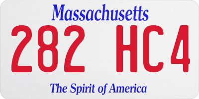 MA license plate 282HC4