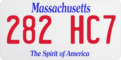 MA license plate 282HC7