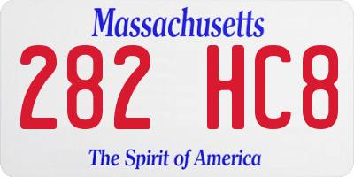 MA license plate 282HC8
