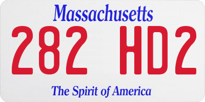 MA license plate 282HD2