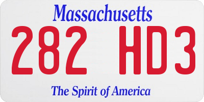 MA license plate 282HD3