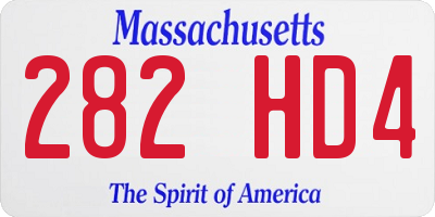 MA license plate 282HD4