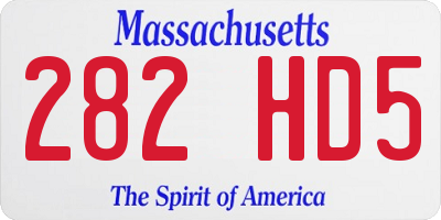 MA license plate 282HD5