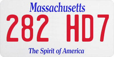 MA license plate 282HD7