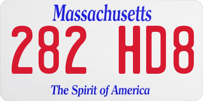 MA license plate 282HD8