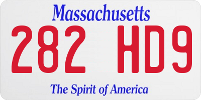 MA license plate 282HD9