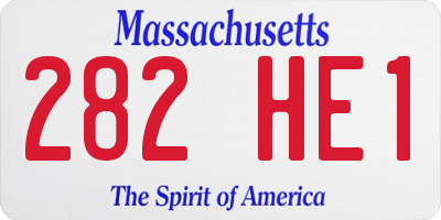 MA license plate 282HE1