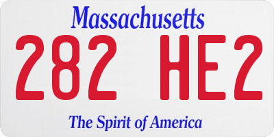 MA license plate 282HE2