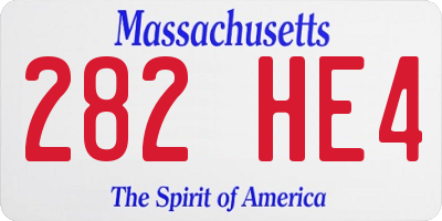 MA license plate 282HE4