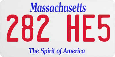 MA license plate 282HE5