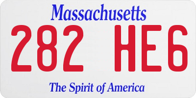 MA license plate 282HE6
