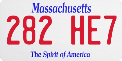 MA license plate 282HE7