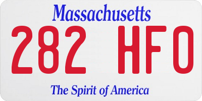 MA license plate 282HF0