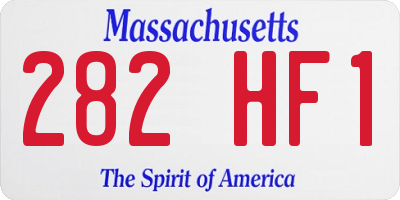 MA license plate 282HF1