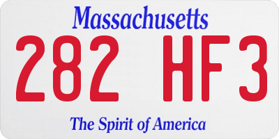 MA license plate 282HF3