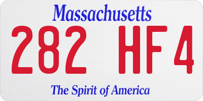 MA license plate 282HF4