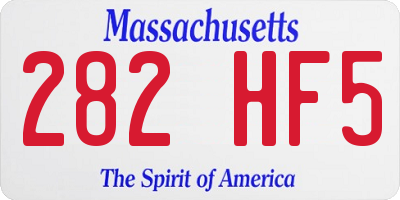 MA license plate 282HF5