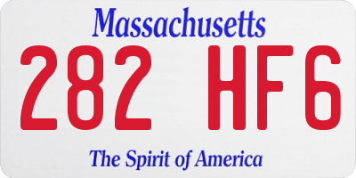 MA license plate 282HF6