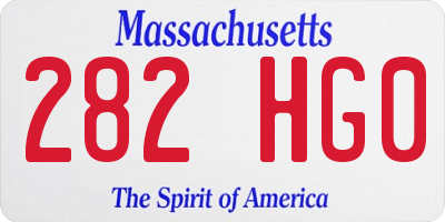 MA license plate 282HG0