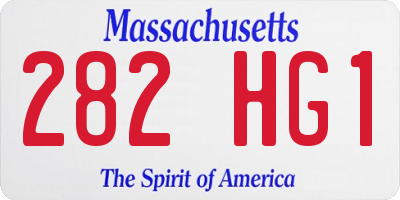 MA license plate 282HG1