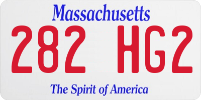 MA license plate 282HG2