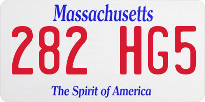 MA license plate 282HG5