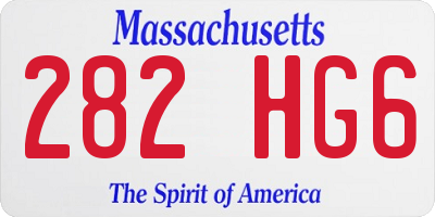 MA license plate 282HG6