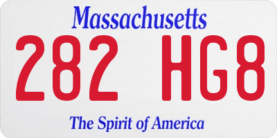 MA license plate 282HG8