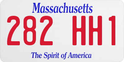 MA license plate 282HH1