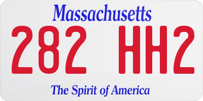 MA license plate 282HH2