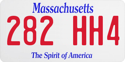 MA license plate 282HH4