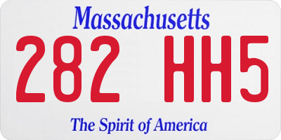 MA license plate 282HH5