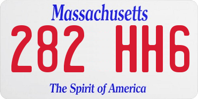 MA license plate 282HH6