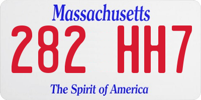 MA license plate 282HH7