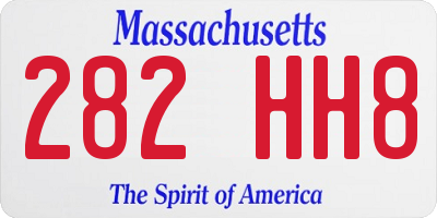 MA license plate 282HH8