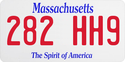 MA license plate 282HH9