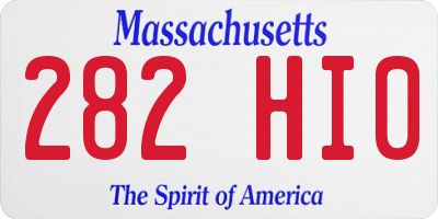 MA license plate 282HI0