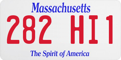 MA license plate 282HI1