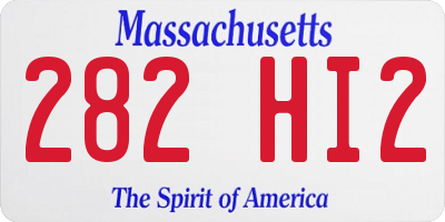 MA license plate 282HI2