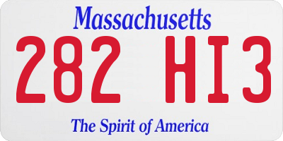 MA license plate 282HI3