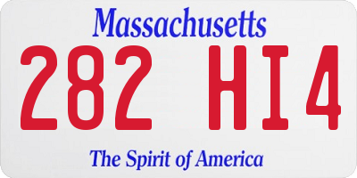 MA license plate 282HI4