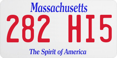 MA license plate 282HI5
