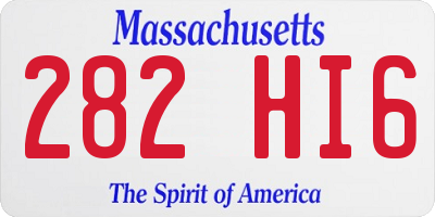 MA license plate 282HI6