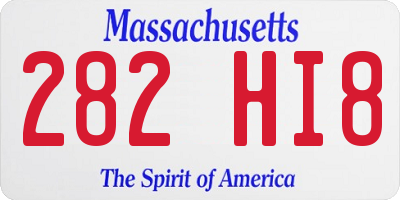 MA license plate 282HI8
