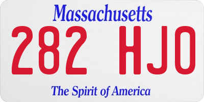 MA license plate 282HJ0