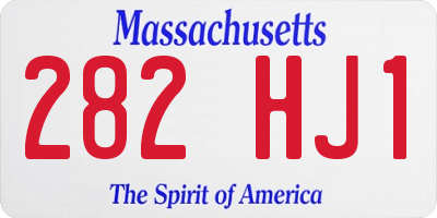 MA license plate 282HJ1