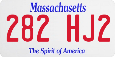 MA license plate 282HJ2