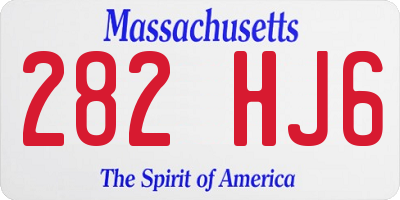 MA license plate 282HJ6