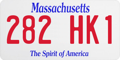 MA license plate 282HK1