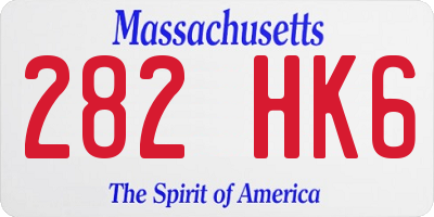 MA license plate 282HK6